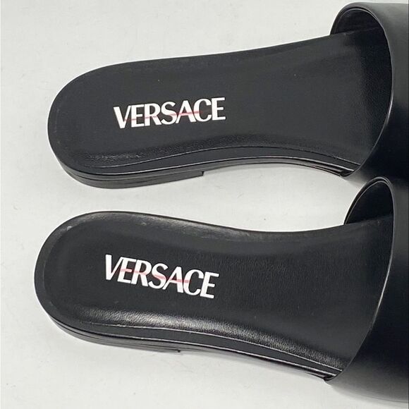 Versace La Medusa Leather Flat Sandals size 37 - Picture 7 of 14